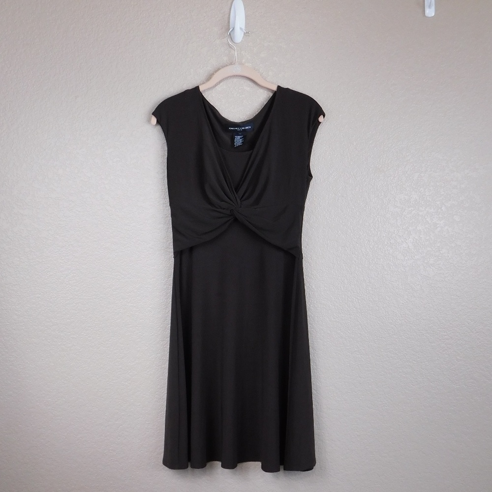 Jones New York Dress Brown Twist Front Dress